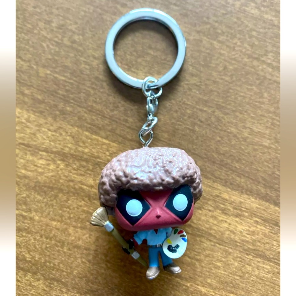 Funko Pocket POP! Marvel Artist Bob Ross Deadpool Keychain 2018